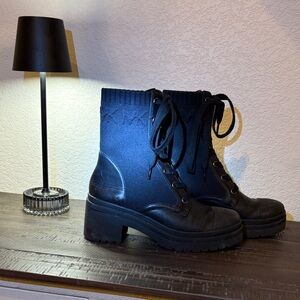 Michael Kors Black Lace Up Boots